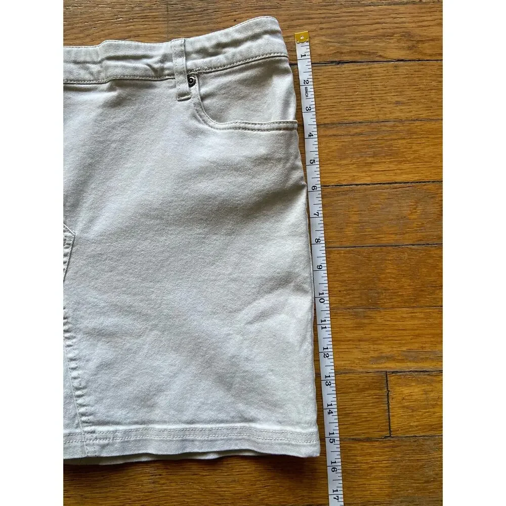 WILLI SMITH Beige Denim Stretch Mini Skirt sz 14
